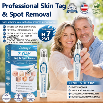 Authorized Flagship Store ✨|🌥️𝐕𝐢𝐭𝐚𝐥𝐢𝐬𝐲𝐬® 7-𝐷𝑎𝑦 𝗧𝐚𝐠 & 𝗦𝗽𝐨𝐭 𝐄𝐫𝒂𝒔𝒆𝒓(Zero Pain, Zero 𝐒𝐜𝐚𝒓𝒔 Rollerball)❤️|Removing moles, warts, facial wrinkles, bruises, scars