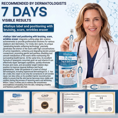 Authorized Flagship Store ✨|🌥️𝐕𝐢𝐭𝐚𝐥𝐢𝐬𝐲𝐬® 7-𝐷𝑎𝑦 𝗧𝐚𝐠 & 𝗦𝗽𝐨𝐭 𝐄𝐫𝒂𝒔𝒆𝒓(Zero Pain, Zero 𝐒𝐜𝐚𝒓𝒔 Rollerball)❤️|Removing moles, warts, facial wrinkles, bruises, scars