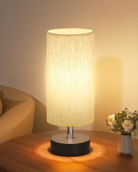 Small Bedside Table Lamp – Minimalist Nightstand & Desk Lamp for Bedroom, Living Room, Office, Dorm