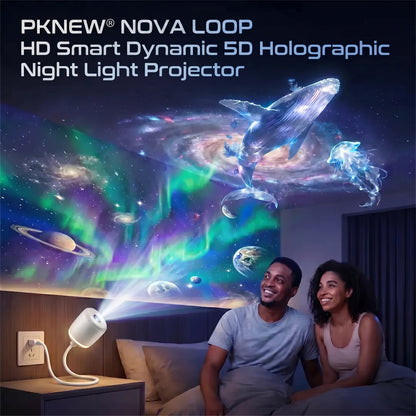 ✨PKNEW® NEXT-GEN SMART PROJECTION HD Smart Dynamic 5D Holographic Night Light Projector💎