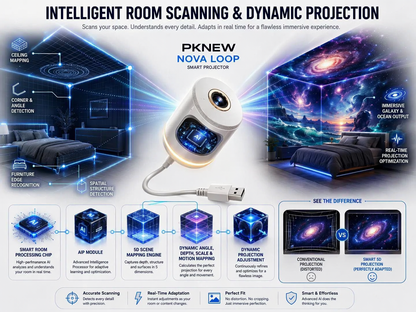 ✨PKNEW® NEXT-GEN SMART PROJECTION HD Smart Dynamic 5D Holographic Night Light Projector💎